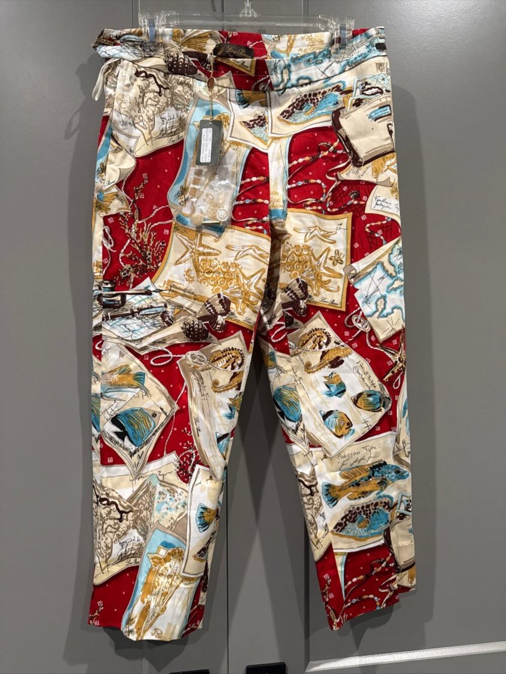 Loro LoroPiana Rare Women’s Multicolor Printed Pants Trousers Size 46 US 13.5-14